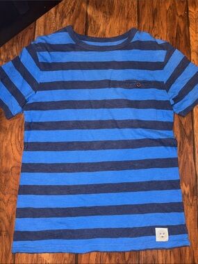 GAP Blue and Navy Striped Short Sleeve Tee Boys XL (12)